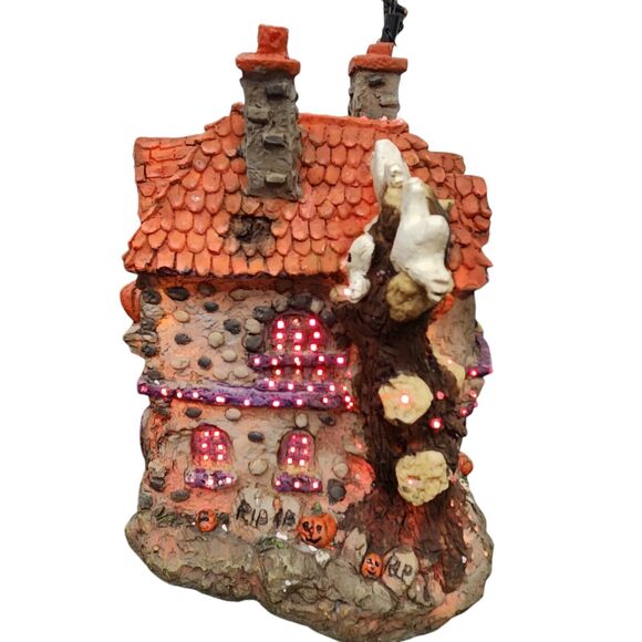 Halloween Haunted House Fiber Optic Lighted Flying Witch 10" In Box 2003 - Picture 3 of 6